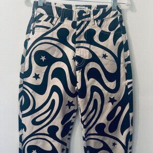 Anthropologie x Thinking Mu Blue Star GEO Denim Organic Cotton Denim Jeans